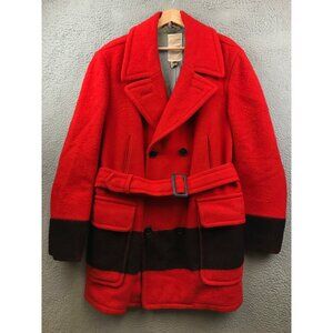 Vintage Hudson's Bay point Blanket coat Red/Black Blanket Coat XL